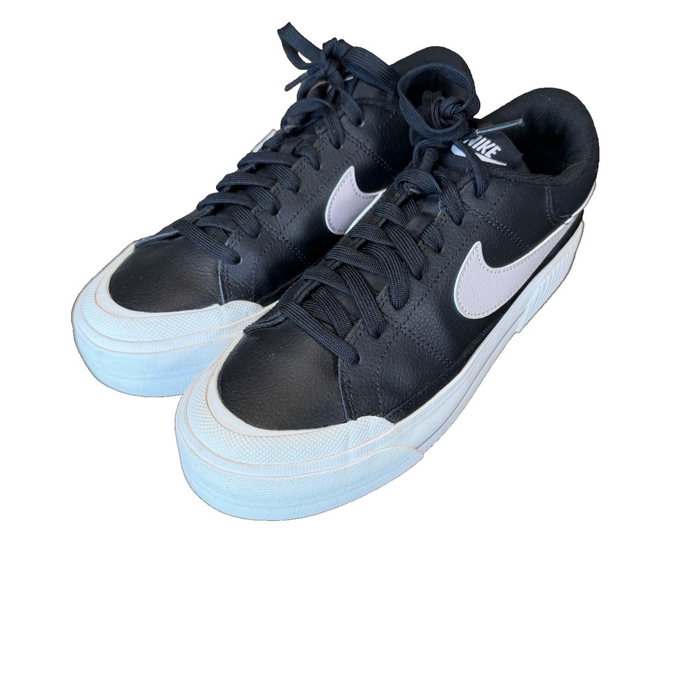 Nike Platform Sneakers Womens 8.5 Black Athletic Tennis Shoes Court Legacy